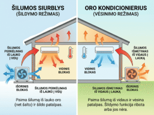 Šilumos siurblys VS oro kondicionierius