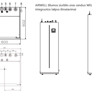 AIRWELL Wellea 10.00-10.00 kW šilumos siurblys oras-vanduo su 190l integruotu boileriu, ODMA-100T-09M22-19+AW-YHPSA10-H91 AIRWELL Wellea 10.00 10.00 kW silumos siurblys oras vanduo su 190l integruotu boileriu ODMA 100T 09M22 19AW YHPSA10 H91 12