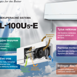 Mini rekuperatorius MITSUBISHI ELECTRIC VL-100EU5-E Karšti Vėjai Mini rekuperatorius MITSUBISHI ELECTRIC VL-100EU5-E Mini rekuperatorius MITSUBISHI ELECTRIC VL 100EU5 E 4