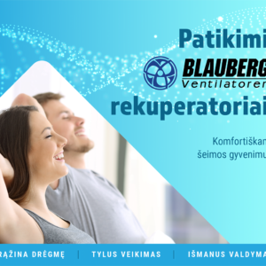 Plokštelinis ENTALPINIS rekuperatorius BLAUBERG Reneo-Fit D 100-E S14 su valdymo PULTU Plokstelinis ENTALPINIS rekuperatorius BLAUBERG Reneo Fit D 100 E S14 su valdymo PULTU 4