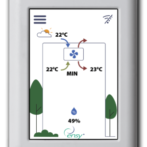 Rekuperatorius ENSY InoVent AHU-300BV vert. kair.p. 275m³/h Karšti Vėjai Rekuperatorius ENSY InoVent AHU-300BV vert. kair.p. 275m³/h Rekuperatoriaus ENSY InoVent AHU 300BV pultas