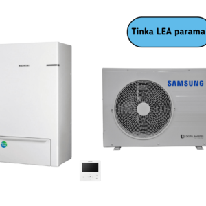 SAMSUNG oras-vanduo 4.4/5.0 kW SPLIT šilumos siurblio KOMPLEKTAS (be tūrinio šildytuvo)