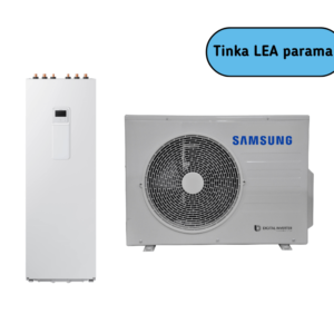 SAMSUNG oras-vanduo 6.0/6.5 kW SPLIT šilumos siurblio KOMPLEKTAS (su 200 l tūriniu šildytuvu)