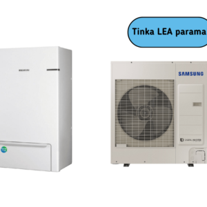 SAMSUNG oras-vanduo 9.0/8.7 kW SPLIT šilumos siurblio KOMPLEKTAS (be tūrinio šildytuvo)