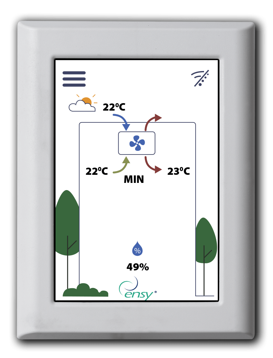 rekuperatoriaus-ensy-300bv-pultas-2024-01 Rekuperatorius ENSY InoVent AHU-300BV vert. kair.p. 275m³/h rekuperatoriaus ensy 300bv pultas 2024 01