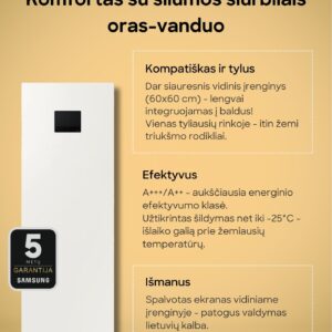 SAMSUNG oras–vanduo 16.0/13.5 kW SPLIT šilumos siurblio KOMPLEKTAS su atnaujinta 200 l talpa, valdymu lietuvių kalba ir integruotu WIFI, trifazis SAMSUNG oras–vanduo 16.013.5 kW SPLIT silumos siurblio KOMPLEKTAS su atnaujinta 200 l talpa valdymu lietuviu kalba ir integruotu WIFI trifazis 6