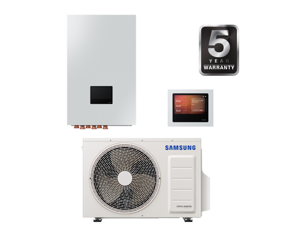 SAMSUNG oras–vanduo 4.4/5.0 kW šilumos siurblys be talpos, su hydro moduliu, WIFI