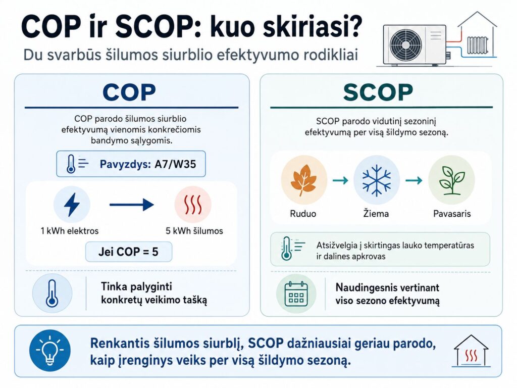 Geriausi šilumos siurbliai oras-vanduo 2026 m.: kaip pasirinkti tinkamiausią? Karšti Vėjai COP ir SCOP palyginimas
