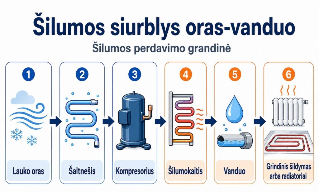 Šilumos siurblio veikimo principas: kaip jis veikia? Karšti Vėjai Kaip veikia šilumos siurblys oras-vanduo