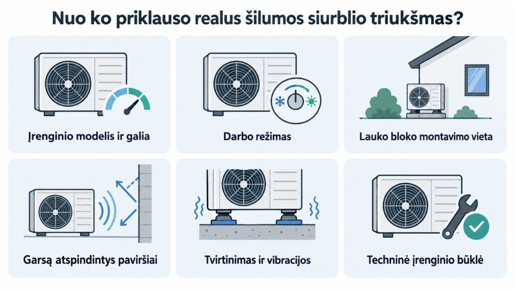 Šilumos siurblio triukšmas: koks garsas normalus ir kaip jį sumažinti? Karšti Vėjai Nuo ko priklauso realus šilumos siurblio triukšmas