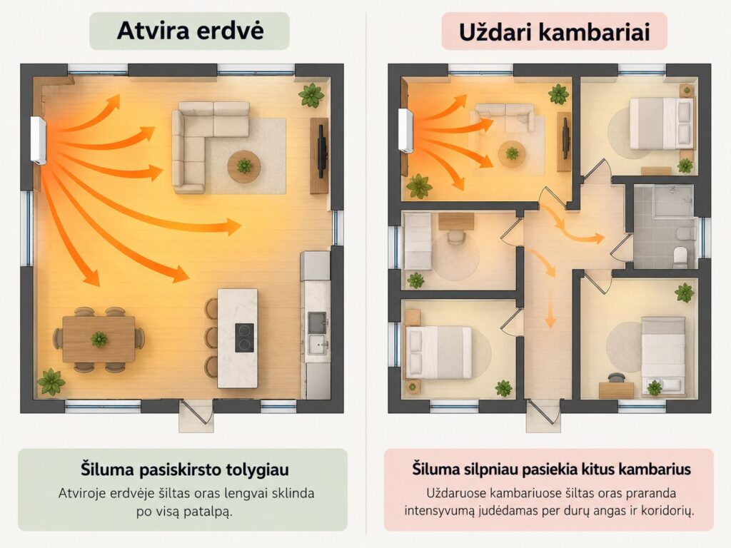 Šilumos paskirstymo namuose schema